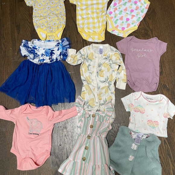 Assorted Baby Onesies and Dresses bundle 3-6 months - Picture 1 of 4